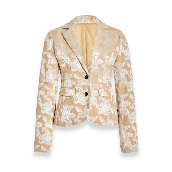 House of Aama NWT cherubs jacket in tan / gold colorway runway item womens 2 - Picture 3 of 13